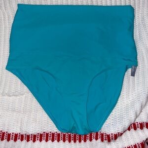 aerie swim sky hi-rise bottoms teal size l